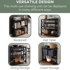 Oxford 3-Tier Bookcase Entryway Hall Table