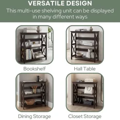 Oxford 3-Tier Bookcase Entryway Hall Table