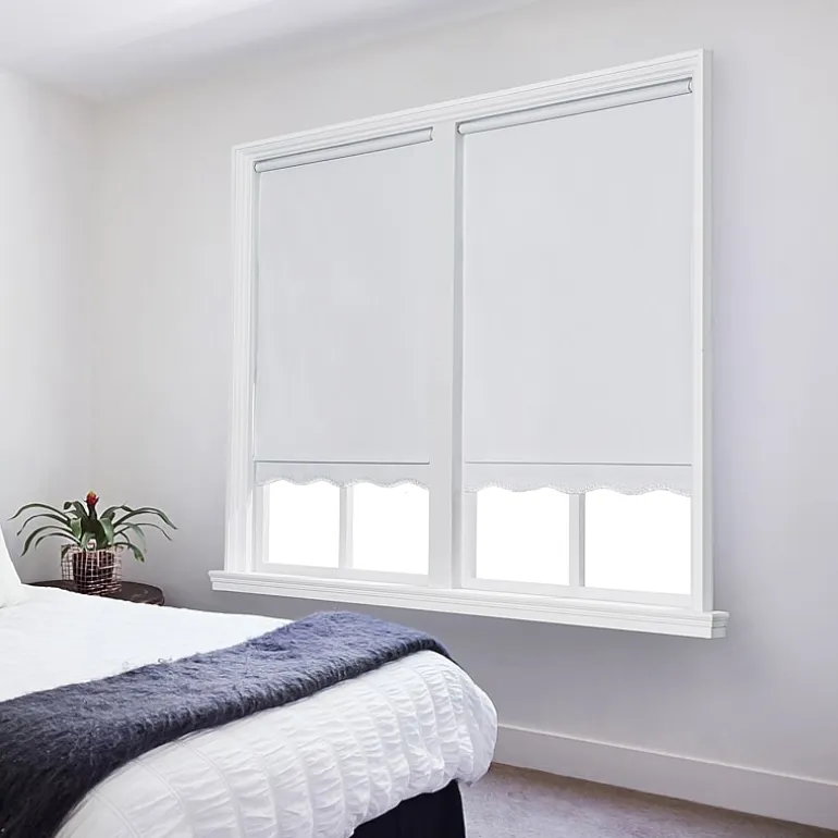 Paige Cut-To-Width Cordless Blackout Fringed Roller Shade