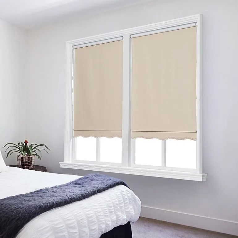 Paige Cut-To-Width Cordless Blackout Fringed Roller Shade