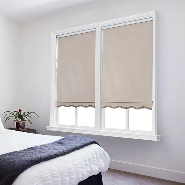 Paige Cut-To-Width Cordless Blackout Fringed Roller Shade