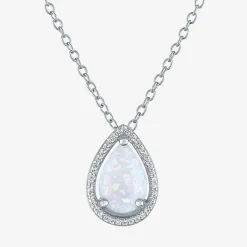 2-pc.Birthstone Necklace Set in Pure Silver Over Brass