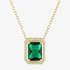 2-pc.Birthstone Necklace Set in Pure Silver Over Brass