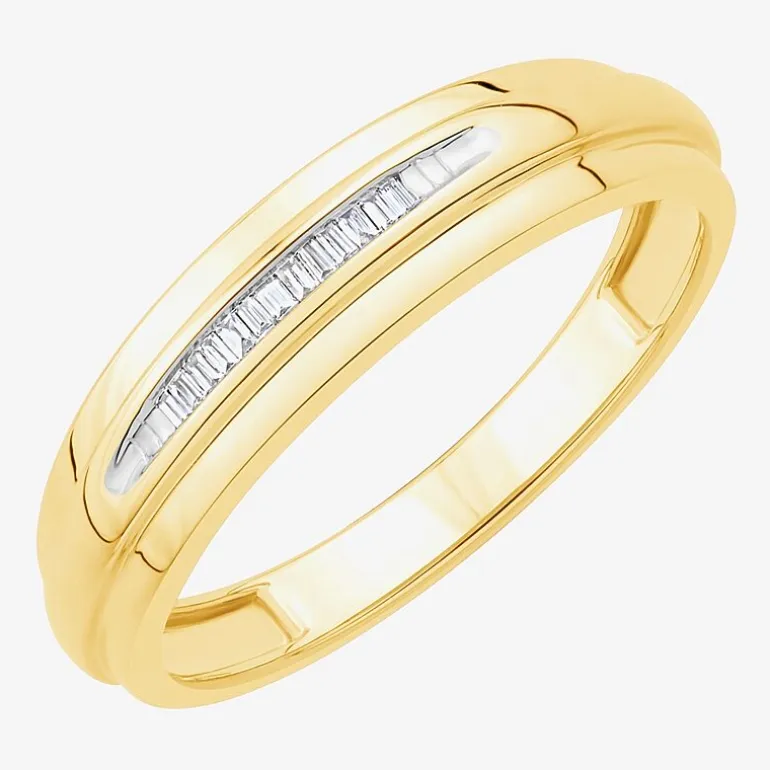 3PC His and Hers Trio Wedding Set Featuring 3/4 CT.T.W. Natural Diamond Womens Bridal Set and Mens Wedding Band in 10K or 14K Two Tone Gold