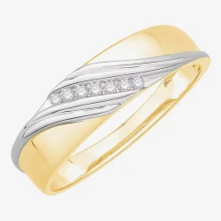 3PC His and Hers Trio Wedding Set Featuring 3/8 CT.T.W. Natural Diamond Womens Bridal Set and Mens Wedding Band in 10K or 14K Two Tone Gold