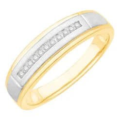 3PC His and Hers Trio Wedding Set Featuring 1/3 CT.T.W. Natural Diamond Womens Bridal Set and Mens Wedding Band in 10K or 14K Two Tone Gold