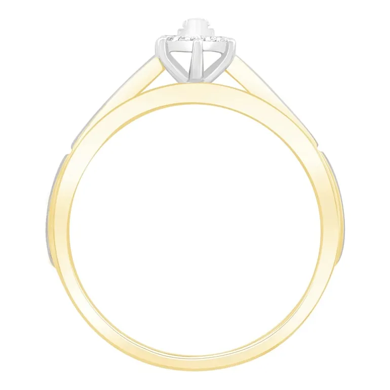 3PC His and Hers Trio Wedding Set Featuring 1/3 CT.T.W. Natural Diamond Womens Bridal Set and Mens Wedding Band in 10K or 14K Two Tone Gold