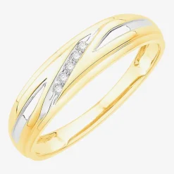 3PC Trio Set Featuring 1/7 CT.T.W.  Diamond 10K or 14K Two Tone Gold Wedding Ring Set