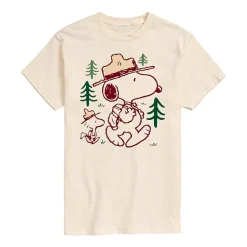 Peanuts Snoopy And Woodstock Wilderness Tee Womens Juniors Crew Neck Short Sleeve Regular Fit Peanuts Snoopy Graphic T-Shirt
