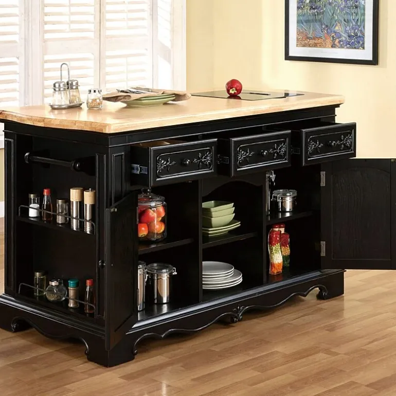 Pennington Kitchen Island with Granite Cutting Surface