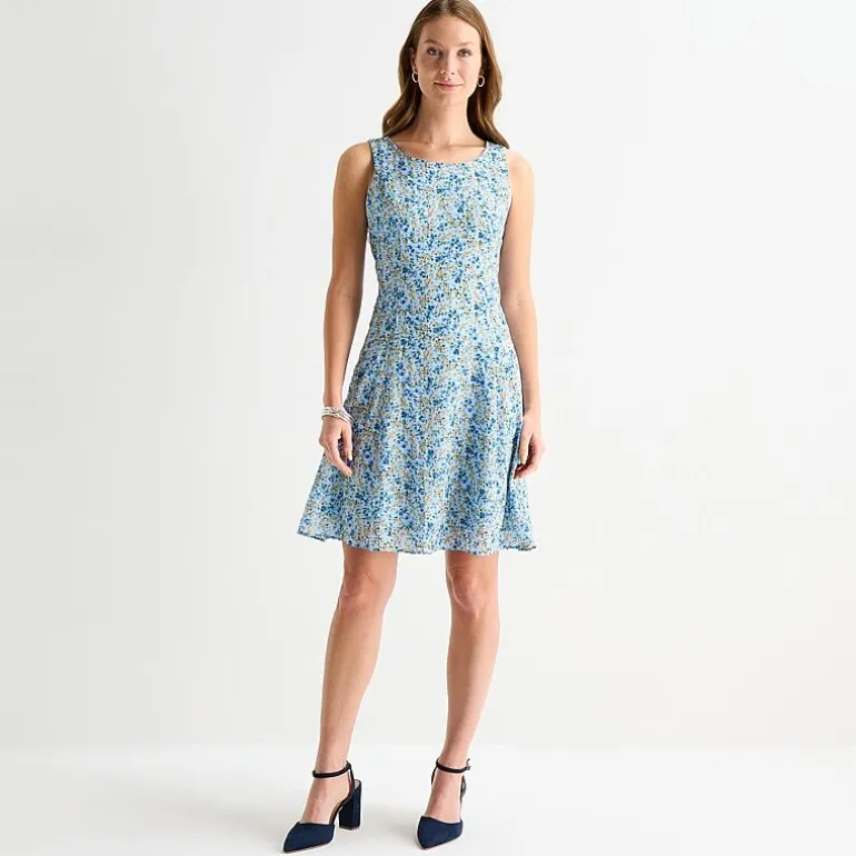 Perceptions Womens Embroidered Floral Jacket Dress