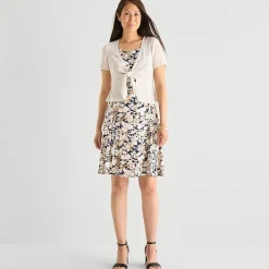 Perceptions Womens Floral Jacket Dress