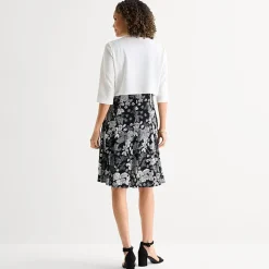 Perceptions Womens Floral Jacket Dress