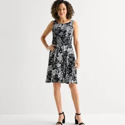 Perceptions Womens Floral Jacket Dress