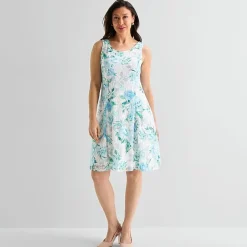 Perceptions Womens Floral Jacket Dress