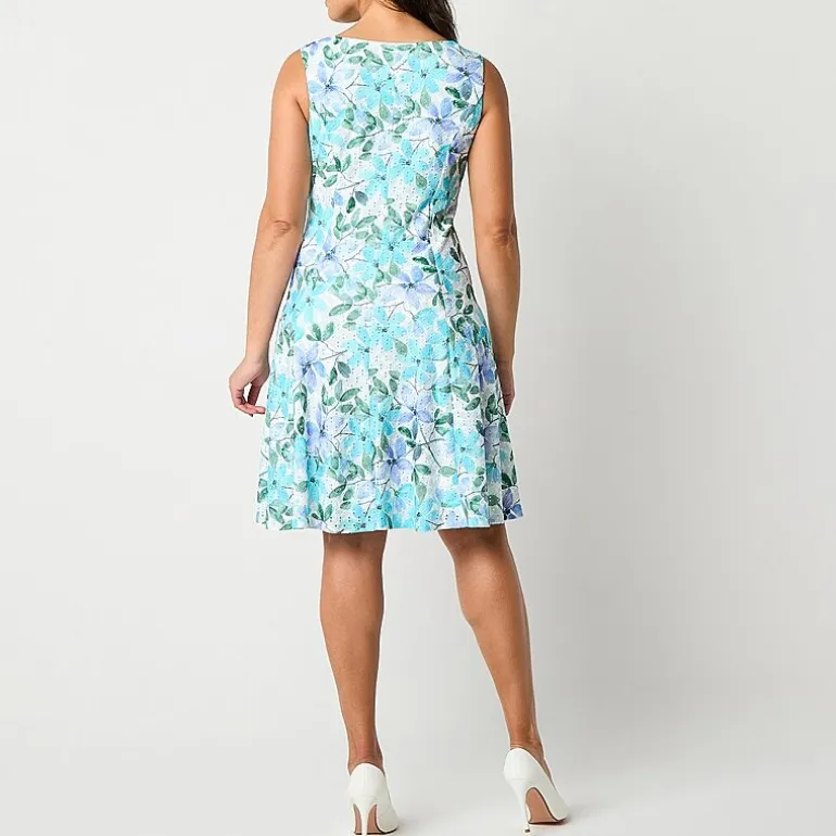 Perceptions Womens Petite Floral Jacket Dress
