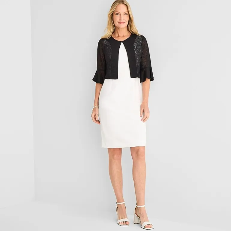 Perceptions Womens Petite 3/4 Sleeve Shrug