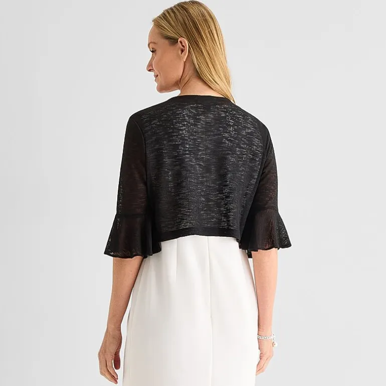 Perceptions Womens Petite 3/4 Sleeve Shrug