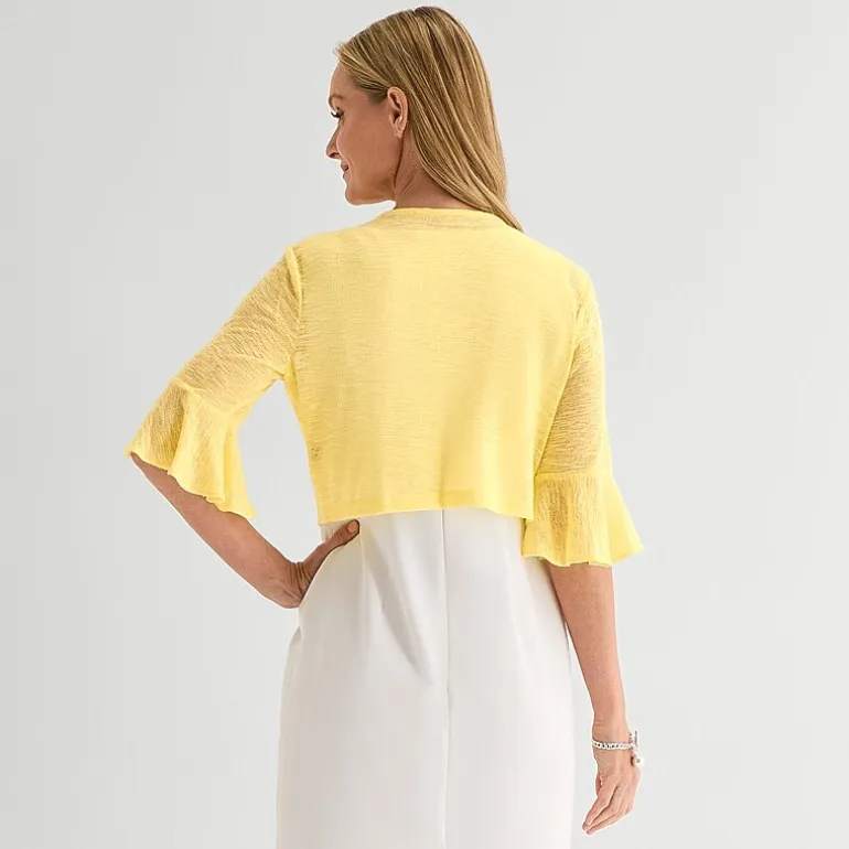 Perceptions Womens Petite 3/4 Sleeve Shrug