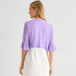 Perceptions Womens Petite 3/4 Sleeve Shrug