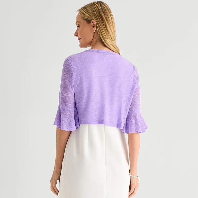 Perceptions Womens Petite 3/4 Sleeve Shrug