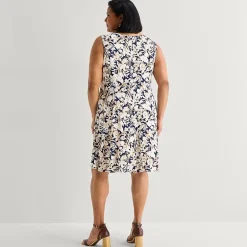Perceptions Womens Plus Floral Jacket Dress