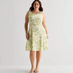 Perceptions Womens Plus Leaf Jacket Dress