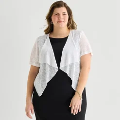 Perceptions Womens Short Sleeve Shrug Plus