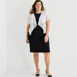 Perceptions Womens Short Sleeve Shrug Plus