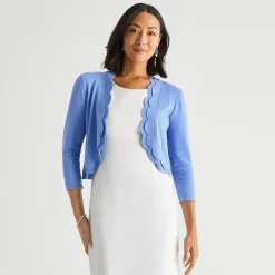 Perceptions Womens 3/4 Sleeve Shrug