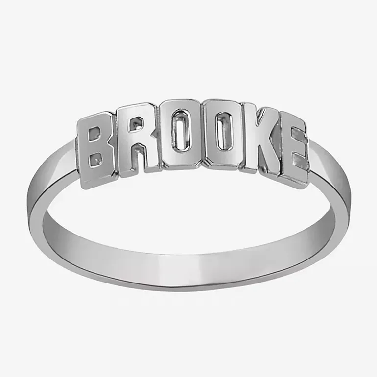 Personalized Block Name Ring