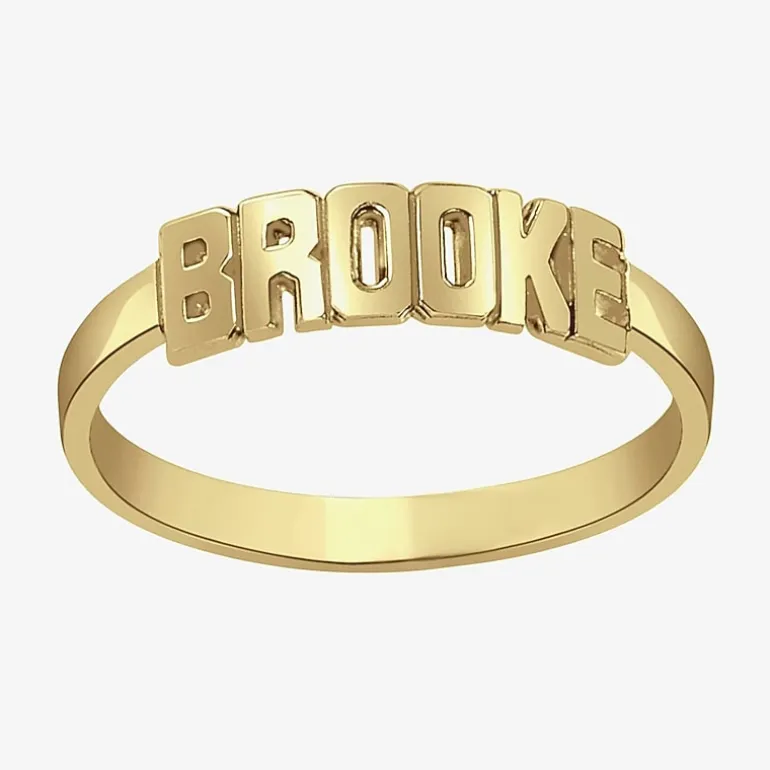 Personalized Block Name Ring