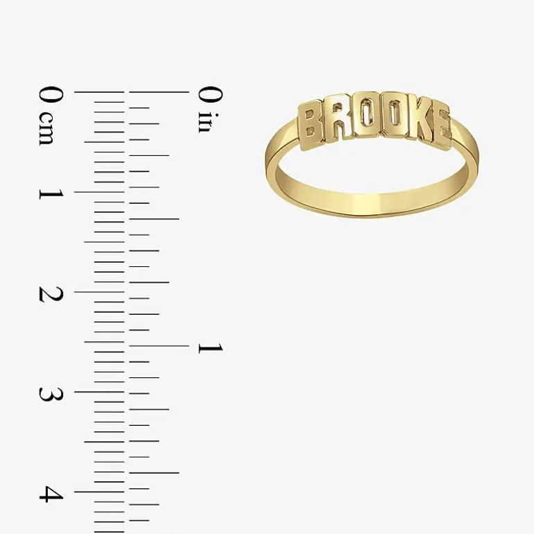 Personalized Block Name Ring