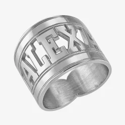 Personalized Block Name Ring