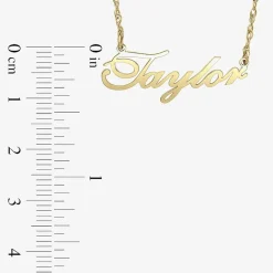 Personalized 14K Gold Over Sterling Silver Script Name Necklace