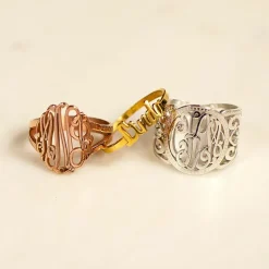 Personalized 18mm Script Monogram Ring