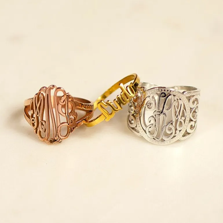 Personalized 18mm Script Monogram Ring