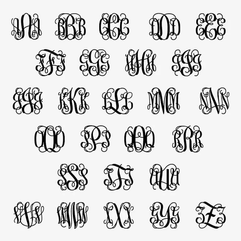 Personalized 18mm Vine Monogram Ring