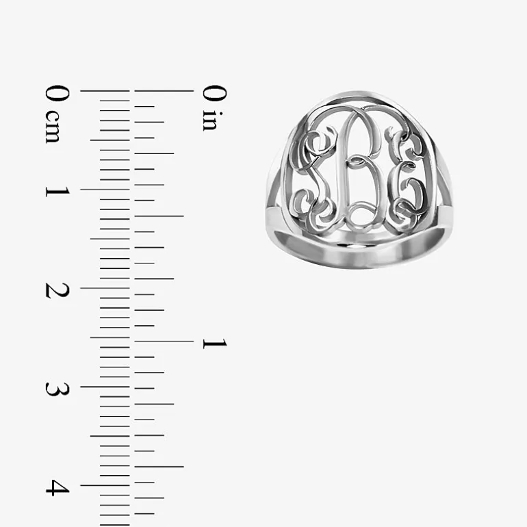 Personalized 18mm Vine Monogram Ring