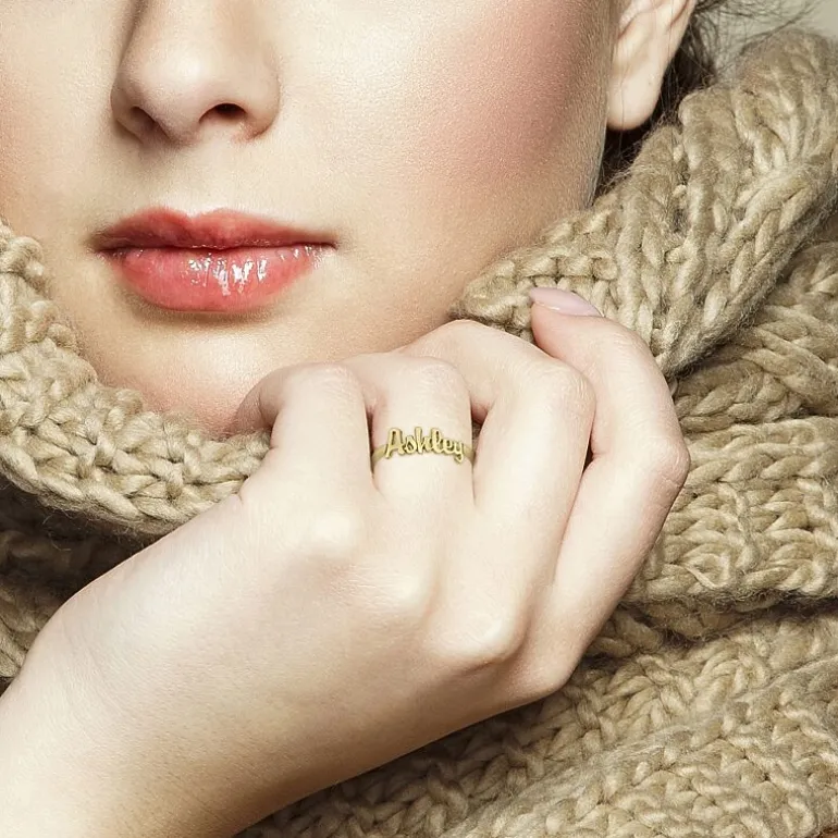Personalized Script Name Ring