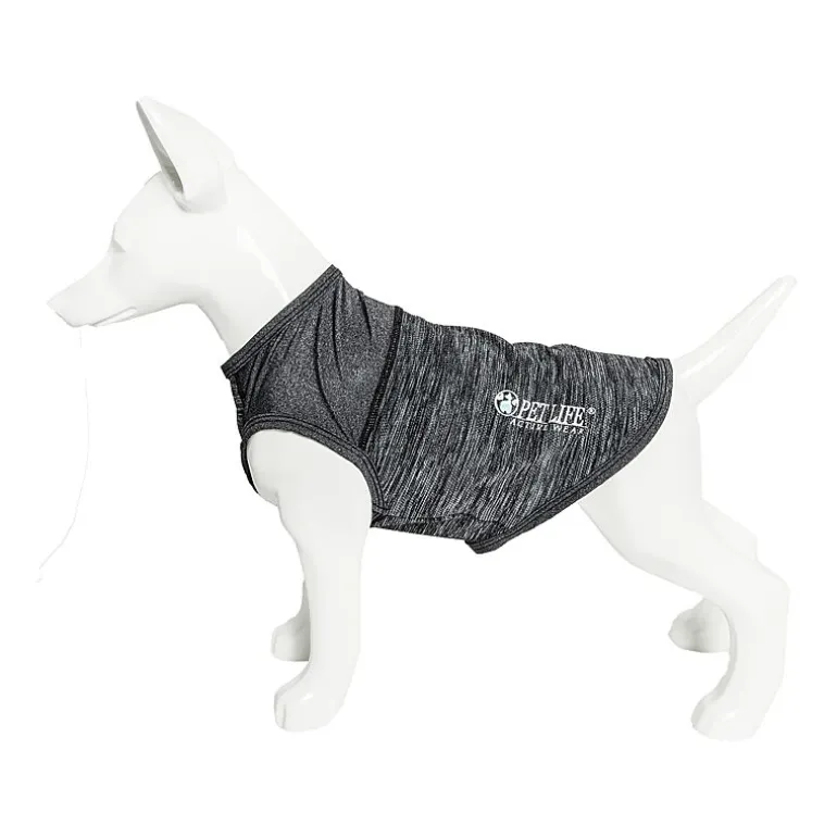 Pet Life ® Active 'Aero-Pawlse' Heathered Quick-Dry and 4-Way Stretch Performance Dog Tank Top T-Shirt