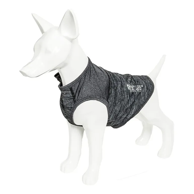 Pet Life ® Active 'Aero-Pawlse' Heathered Quick-Dry and 4-Way Stretch Performance Dog Tank Top T-Shirt