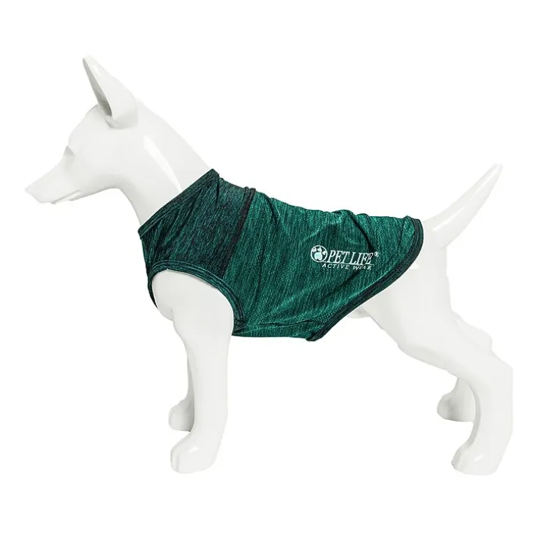 Pet Life ® Active 'Aero-Pawlse' Heathered Quick-Dry and 4-Way Stretch Performance Dog Tank Top T-Shirt