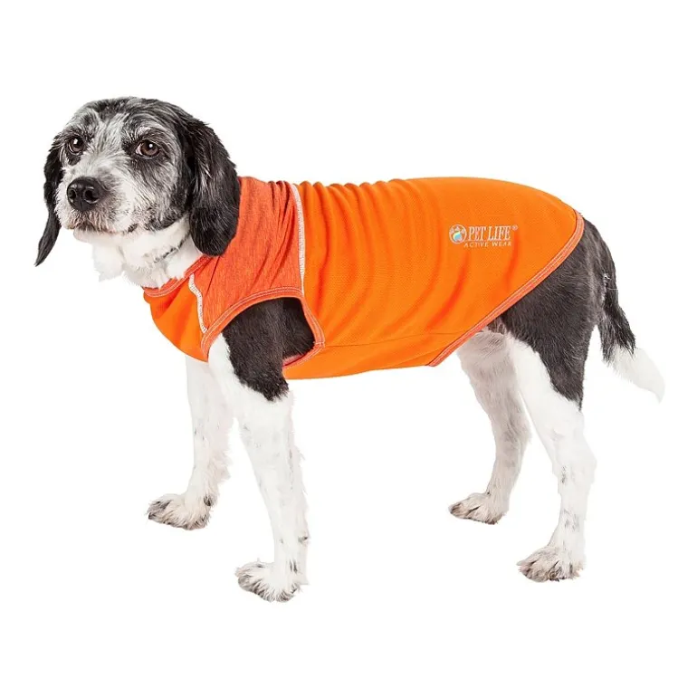 Pet Life ® Active 'Aero-Pawlse' Heathered Quick-Dry and 4-Way Stretch Performance Dog Tank Top T-Shirt