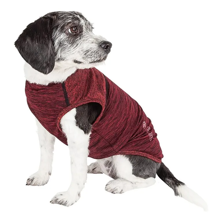 Pet Life ® Active 'Aero-Pawlse' Heathered Quick-Dry and 4-Way Stretch Performance Dog Tank Top T-Shirt