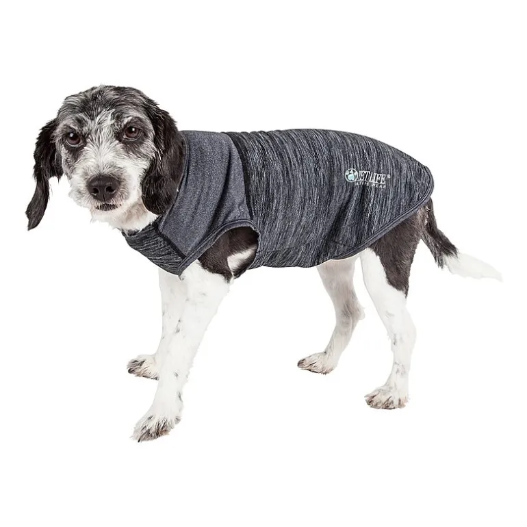 Pet Life ® Active 'Aero-Pawlse' Heathered Quick-Dry and 4-Way Stretch Performance Dog Tank Top T-Shirt