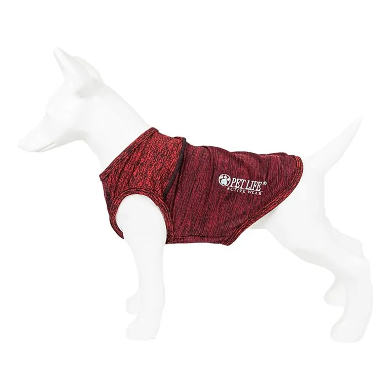 Pet Life ® Active 'Aero-Pawlse' Heathered Quick-Dry and 4-Way Stretch Performance Dog Tank Top T-Shirt