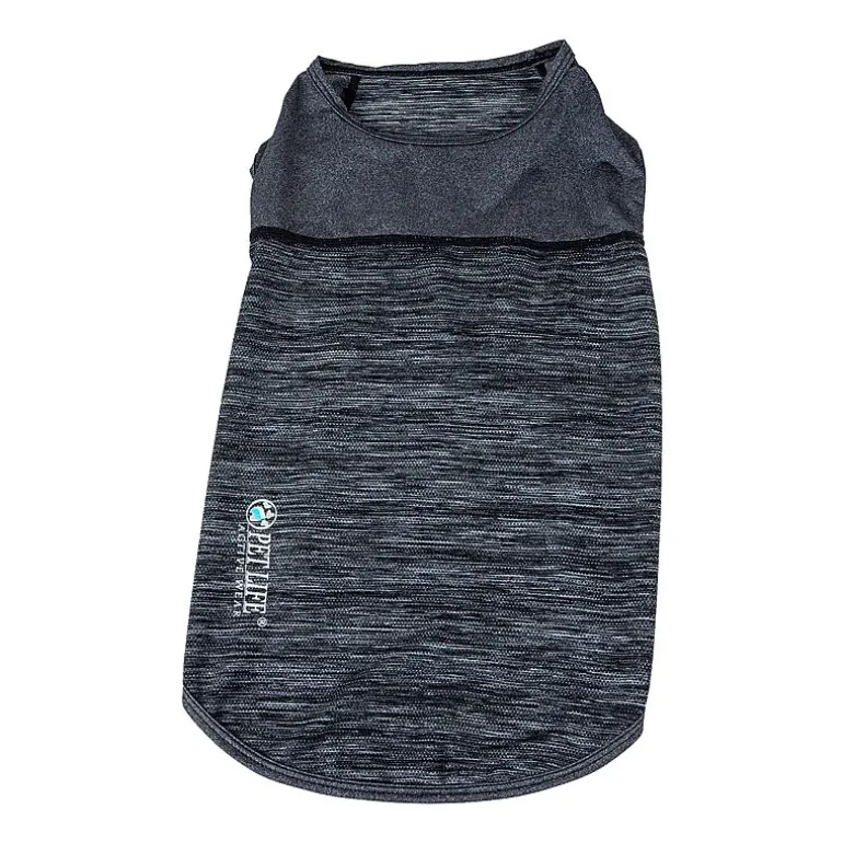 Pet Life ® Active 'Aero-Pawlse' Heathered Quick-Dry and 4-Way Stretch Performance Dog Tank Top T-Shirt