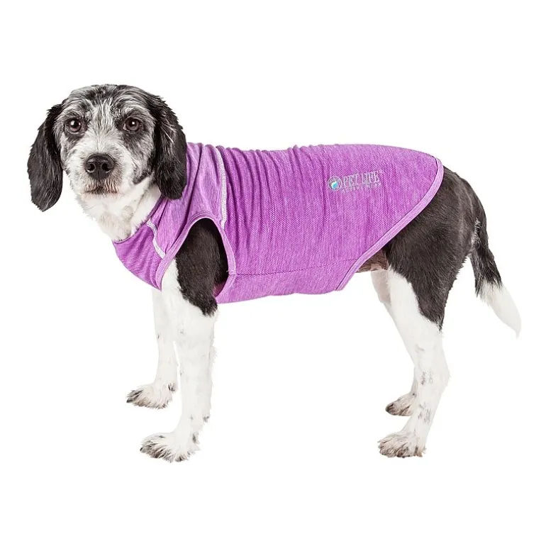 Pet Life ® Active 'Aero-Pawlse' Heathered Quick-Dry and 4-Way Stretch Performance Dog Tank Top T-Shirt