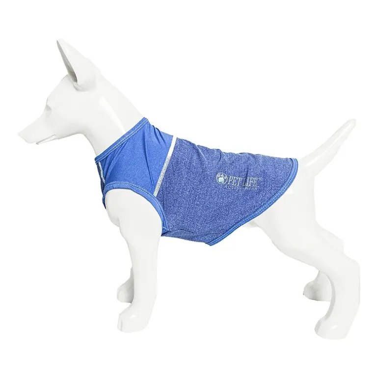 Pet Life ® Active 'Aero-Pawlse' Heathered Quick-Dry and 4-Way Stretch Performance Dog Tank Top T-Shirt